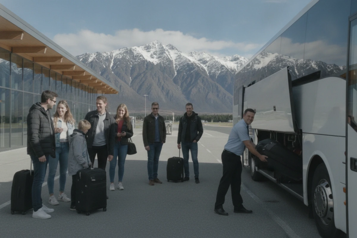 Airport transfer coach in Queenstown
